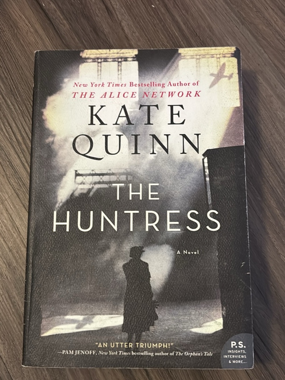 Kate Quinn "The Huntress" Paperback Book - Black & Cream Cover